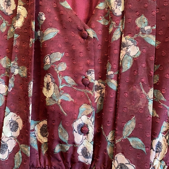 Moon River long sleeve mini dress XS floral - Picture 6 of 12